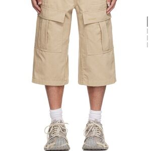 We11done beige cargo chino shorts size small